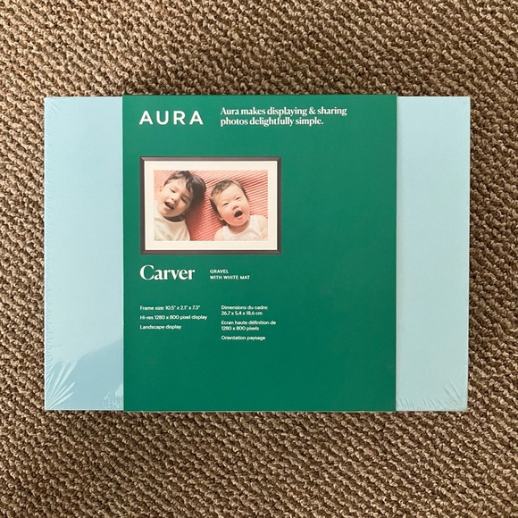 Aura Other - AURA Digital Photos Frame Carver Mat 10" GRAVEL WITH WHITE MAT NEW Sealed Box
